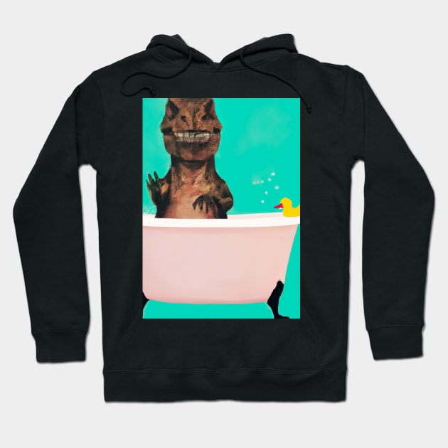 Dinosaur Bathes Hoodie by maxcode